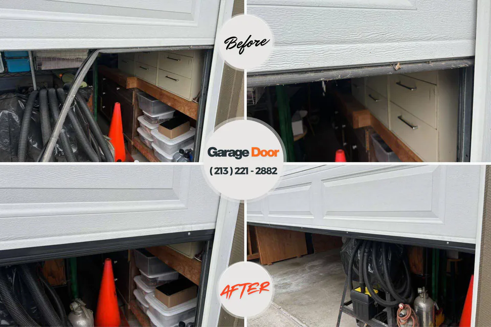 Before and after: garage door repair Hainesville, IL